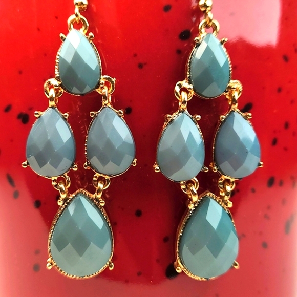 Faux Jade Dangle Earrings - Picture 8 of 9